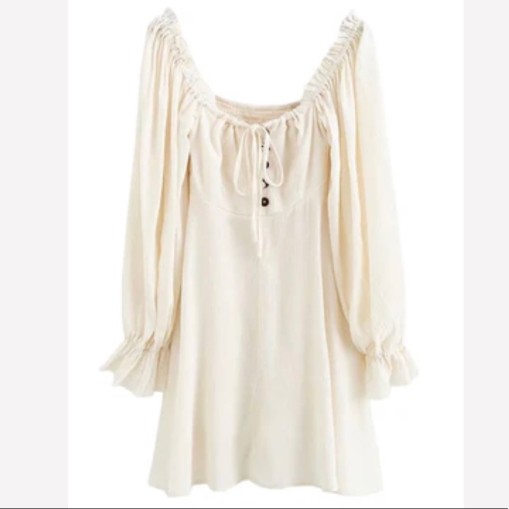 Goodnight Macaroon Karina tie front cotton dolly mini dress